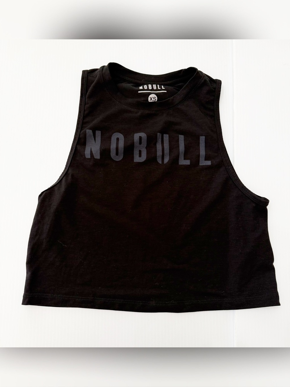 NOBULL Women's Black Cropped Muscle Tank Top Size- XS